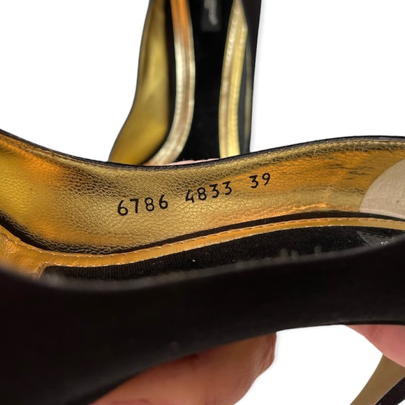 DOLCE & GABBANA Peep Toe Pumps Silk Bow Crystal Embellishments EUC - Picture 11 of 12